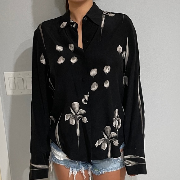 Vintage 100% Silk Blouse Sz 8 - Picture 1 of 3